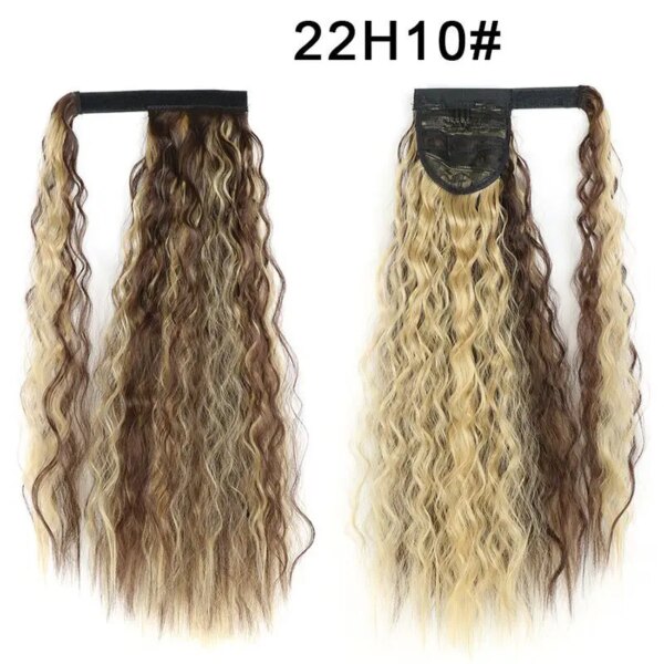 postiche queue de cheval synthétique longue ondulée en maïs pour femmes