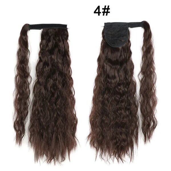 postiche queue de cheval synthétique longue ondulée en maïs pour femmes