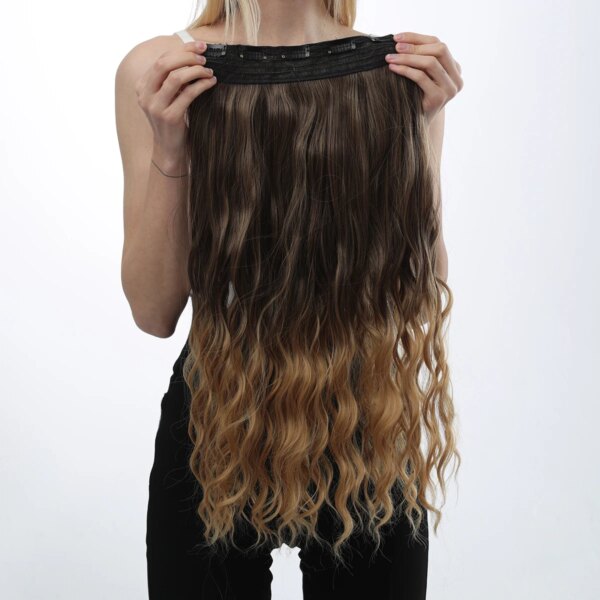 Perruque synthetique à cinq calories, faux cheveux naturels, sans piste