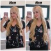 Extension cheveux synthétiques à 5 clips, postiche longue et lisse