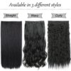 Extension cheveux synthétiques à 5 clips, postiche longue et lisse