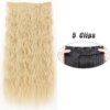 Extension cheveux synthétiques à 5 clips, postiche longue et lisse