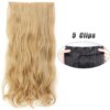 Extension cheveux synthétiques à 5 clips, postiche longue et lisse