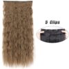 Extension cheveux synthétiques à 5 clips, postiche longue et lisse
