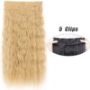 Extension cheveux synthétiques à 5 clips, postiche longue et lisse