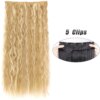 Extension cheveux synthétiques à 5 clips, postiche longue et lisse