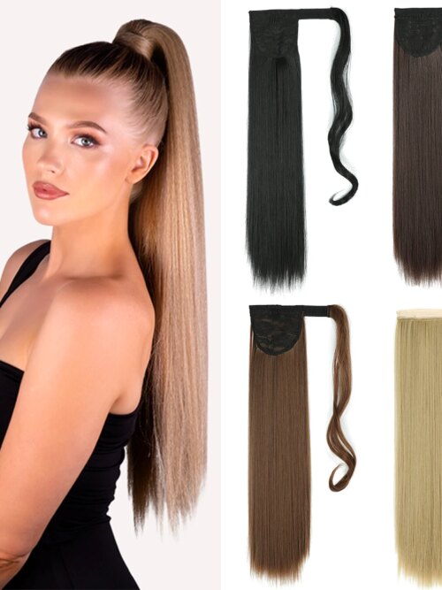extension cheveux synthétiques longues et droites