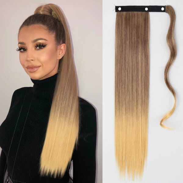 extension cheveux synthétique longue et lisse