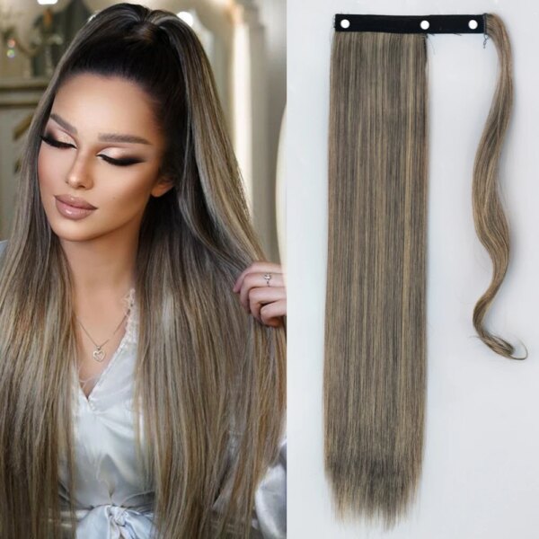 extension cheveux synthétique longue et lisse
