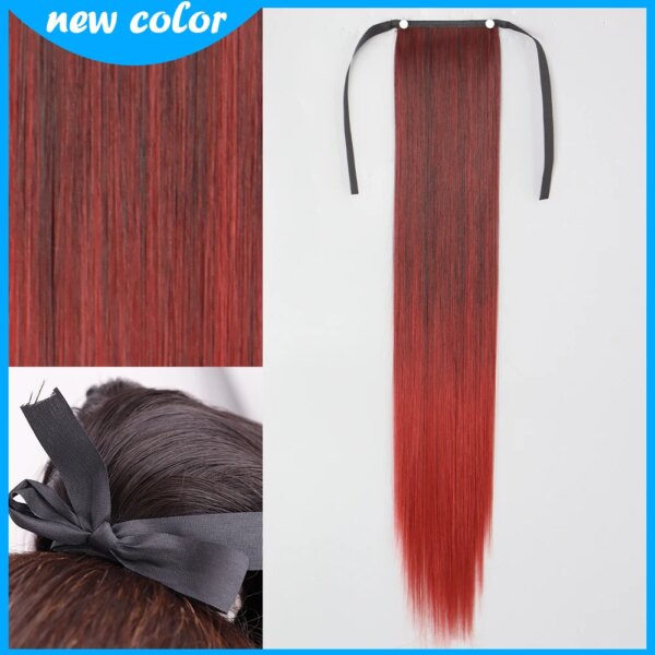 extension cheveux synthétique longue et lisse