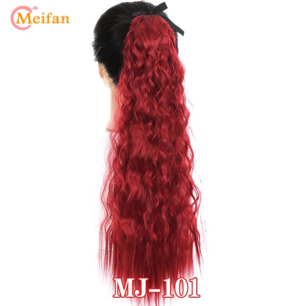 extension cheveux synthétiques, postiche Afro longue, crépue et bouclée, queue de cheval avec pince à cordon