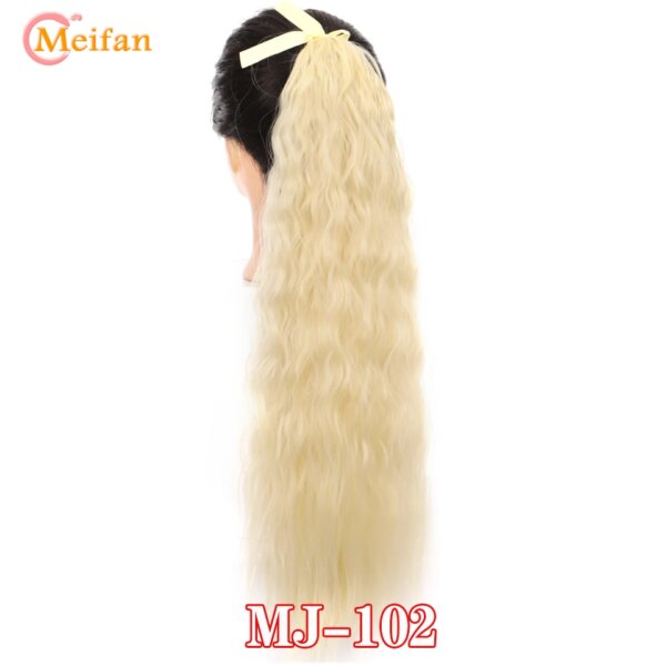 extension cheveux synthétiques, postiche Afro longue, crépue et bouclée, queue de cheval avec pince à cordon