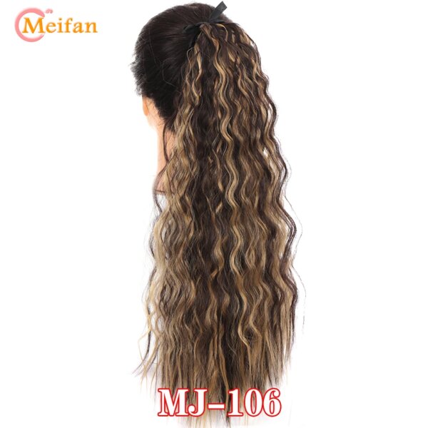 extension cheveux synthétiques, postiche Afro longue, crépue et bouclée, queue de cheval avec pince à cordon
