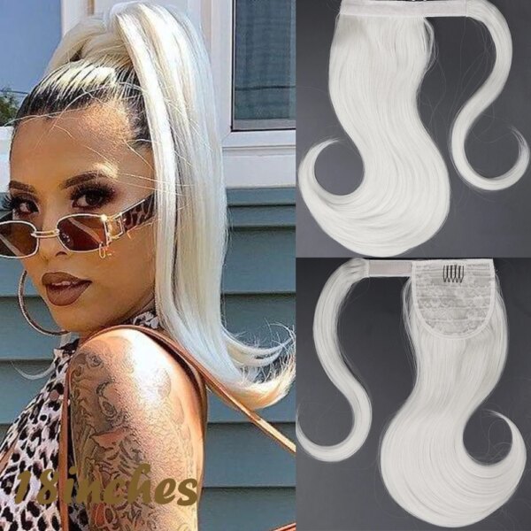 extension cheveux synthétique longue et lisse