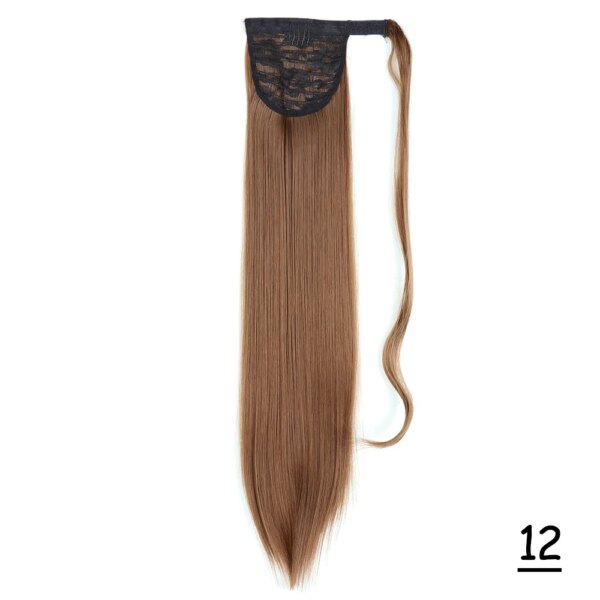 extension cheveux Synthétiques, Queue de Cheval Longue et Lisse