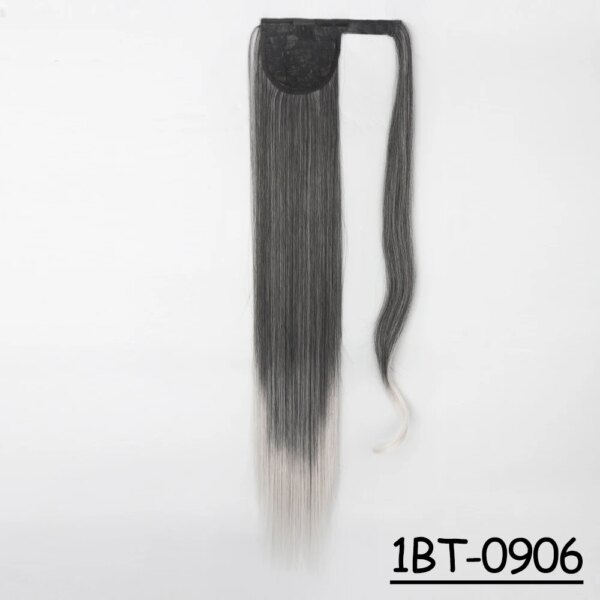 extension cheveux Synthétiques, Queue de Cheval Longue et Lisse