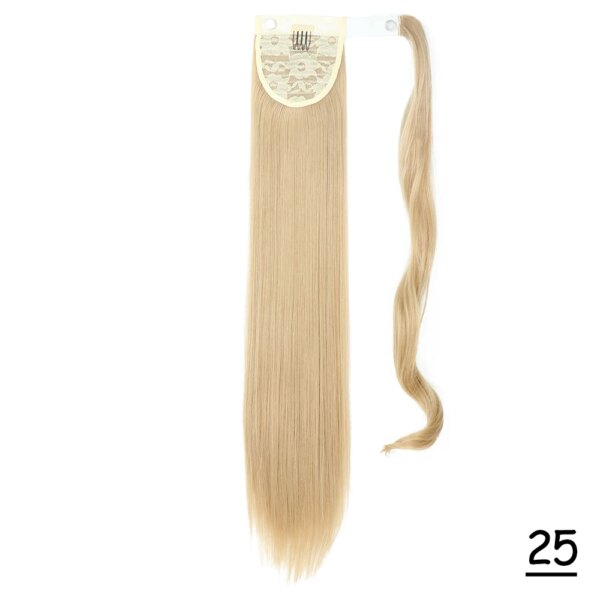 extension cheveux Synthétiques, Queue de Cheval Longue et Lisse