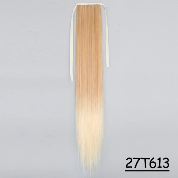 extension cheveux Synthétiques, Queue de Cheval Longue et Lisse