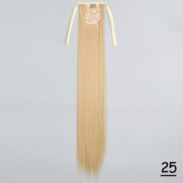 extension cheveux Synthétiques, Queue de Cheval Longue et Lisse