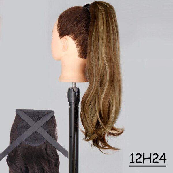 extension cheveux Synthétiques, Queue de Cheval Longue et Lisse