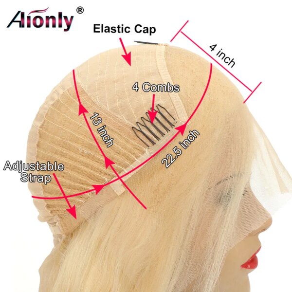 Perruque Lace Frontal Wig 613 naturelle Blonde