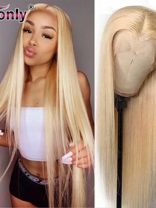 Perruque Lace Frontal Wig 613 naturelle Blonde