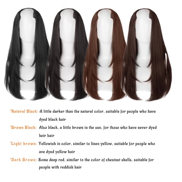 extension cheveux synthétiques en forme de V pour femmes