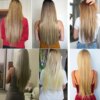 extension cheveux synthétiques à Clips, postiche lisse de 22 pouces