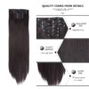 extension cheveux synthétiques à Clips, postiche lisse de 22 pouces