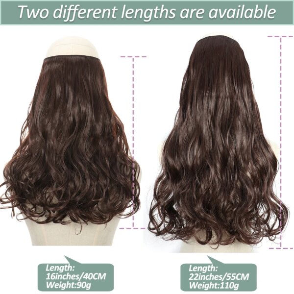 extension cheveux synthétiques invisibles, naturelles, ondulées