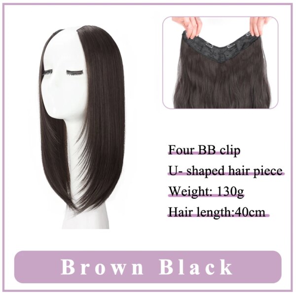 extension cheveux synthétiques en forme de V pour femmes