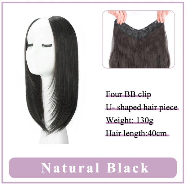 extension cheveux synthétiques en forme de V pour femmes