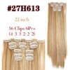 extension cheveux synthétiques à Clips, postiche lisse de 22 pouces