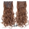 extension cheveux synthétiques à Clips, postiche lisse de 22 pouces