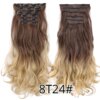 extension cheveux synthétiques à Clips, postiche lisse de 22 pouces