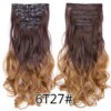 extension cheveux synthétiques à Clips, postiche lisse de 22 pouces