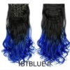 extension cheveux synthétiques à Clips, postiche lisse de 22 pouces