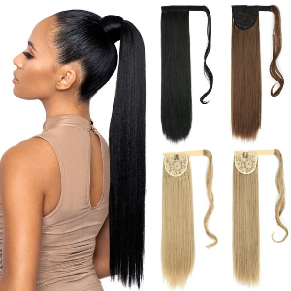 extension cheveux synthétiques bouclées, 22-32 pouces