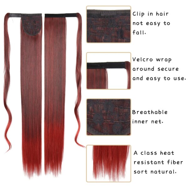 extension cheveux – queue de cheval synthétique longue bouclée