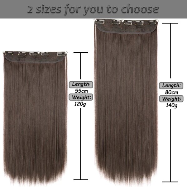 extension cheveux synthétiques lisses et longues