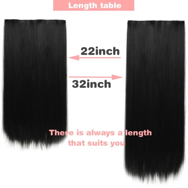 extension cheveux synthétiques de 32 pouces, postiche en Fiber