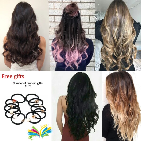 extension cheveux synthétique bouclée avec 16 Clips, Extension capillaire