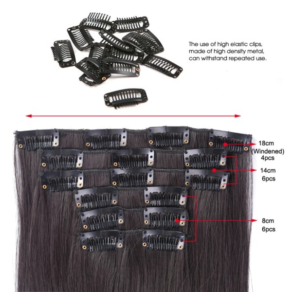 extension cheveux synthétique bouclée avec 16 Clips, Extension capillaire