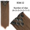 extension cheveux synthétiques longues lisses, 16 Clips