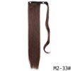 extension cheveux synthétiques à clipser, queue de cheval longue et lisse