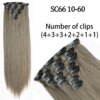 extension cheveux synthétiques longues lisses, 16 Clips