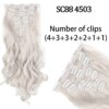 extension cheveux synthétiques longues lisses, 16 Clips