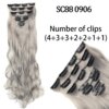 extension cheveux synthétiques longues lisses, 16 Clips