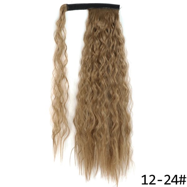 extension cheveux synthétiques à clipser, queue de cheval longue et lisse