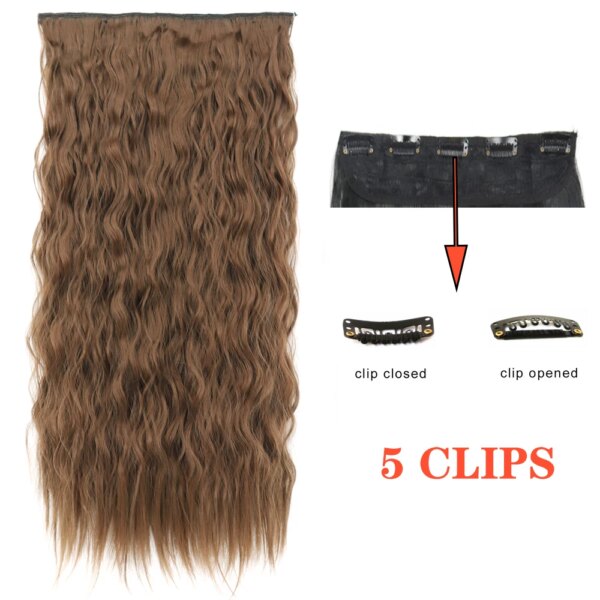 extension cheveux synthétiques lisses et longues